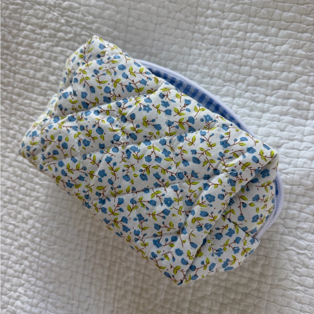 floral quilted makeup bag